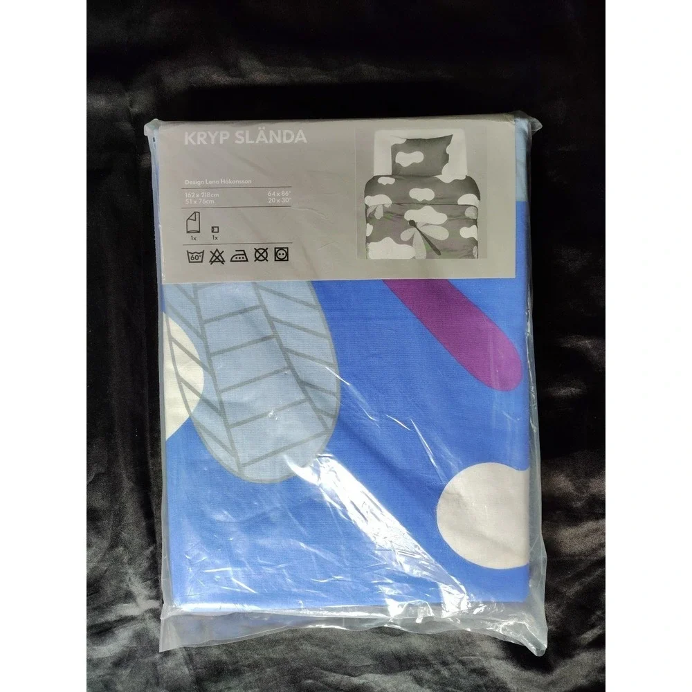 Ikea Twin Duvet Cover Pillowcase Set Dragonfly Clouds Kryp Slanda Lena Hakansson